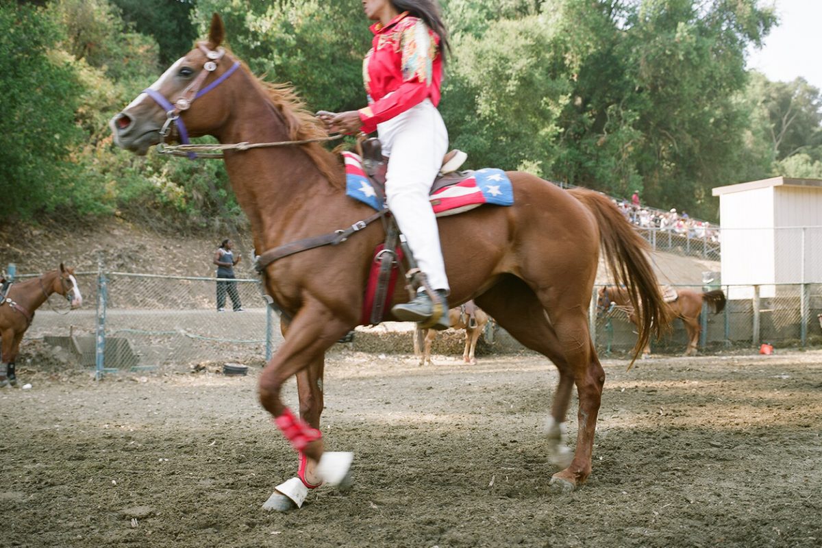 Cowgirl Ronnie Franks at The Bill Pickett Invitational Rodeo. Oakland, California. 2008