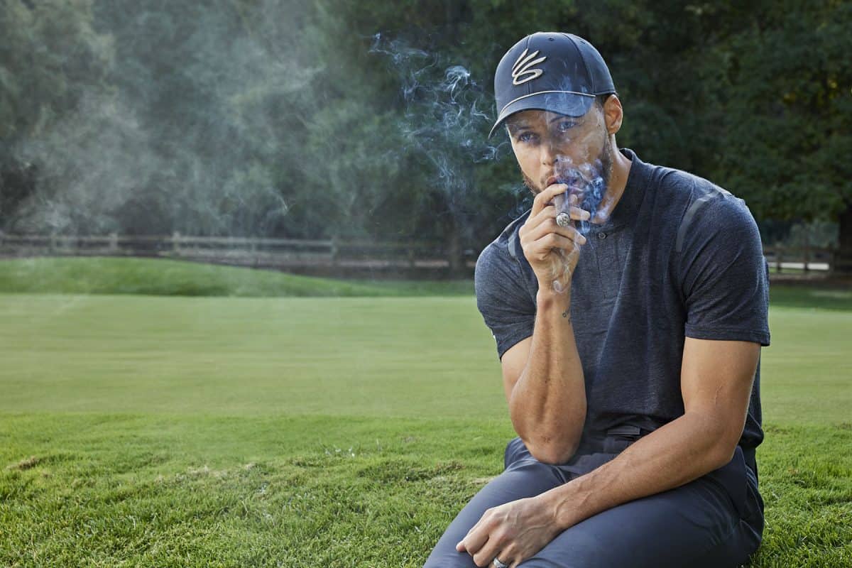 Lifestyle portrait of Stephen Curry, of the Golden State Warriors, published in Cigar Aficionado by Bay Area commercial and editorial photographer, Gabriela Hasbun.