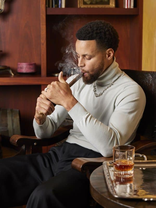 Stephen Curry, of the Golden State Warriors, for the latest issue of Cigar Aficionado